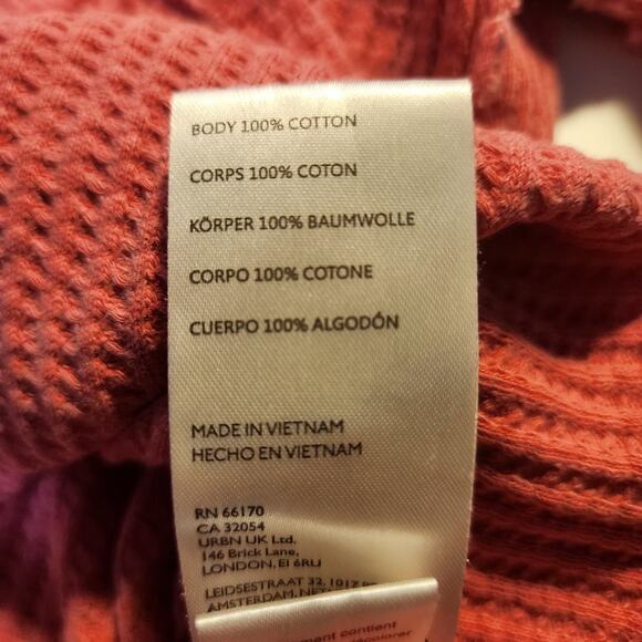 Anthropologie We the Free Top Womens L Roll with it Thermal Waffle knit cozycore - Picture 5 of 7